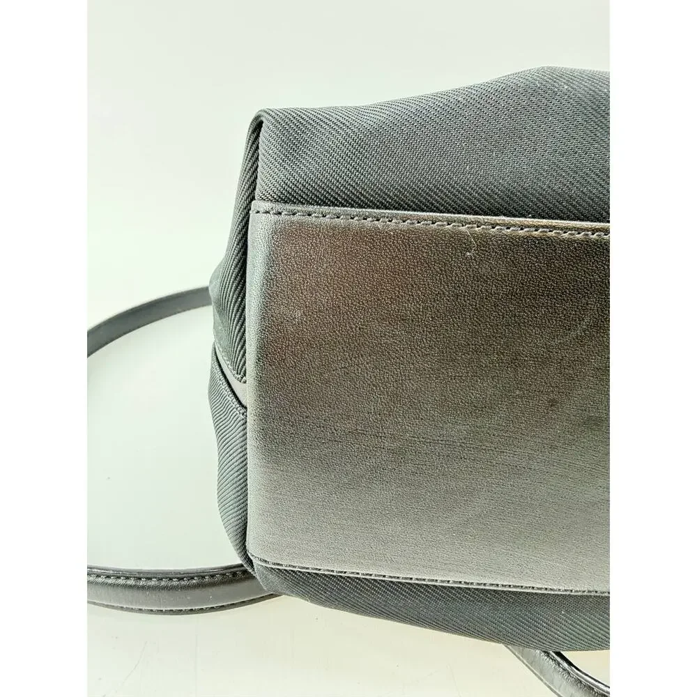 Coach Mercer Satchel 7400 Black Twill Leather Trim Shoulder Crossbody Bag